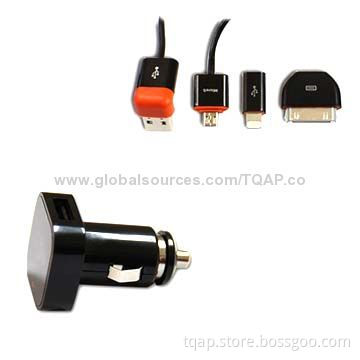 Double USB 3.1A 3-in-1 car charger